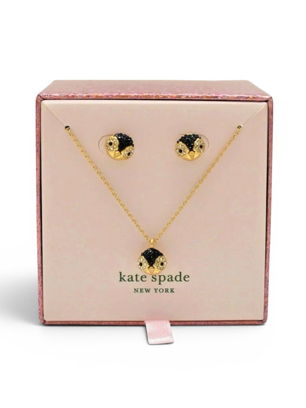 Kate Spade Dashing Beauty Penguin Necklace Earrings Set NWT Boxed